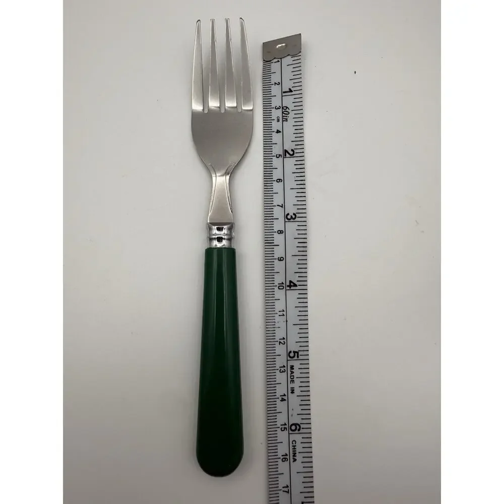 Gibson Sensations Forest Green Plastic Handle Salad Forks Set of 4 Replacement